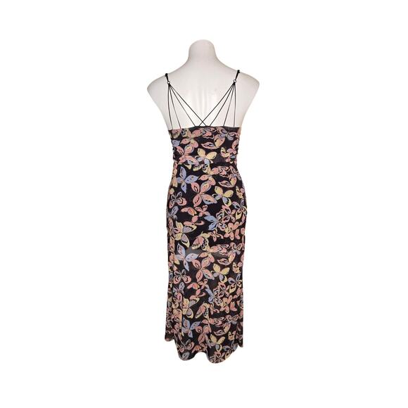 URBAN OUTFITTERS Strappy Midi Bodycon Dress Butterfly Print Size Small - Picture 2 of 14